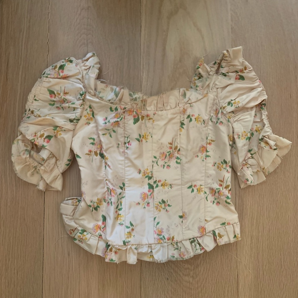 Brock Collection floral pink top (size 4).